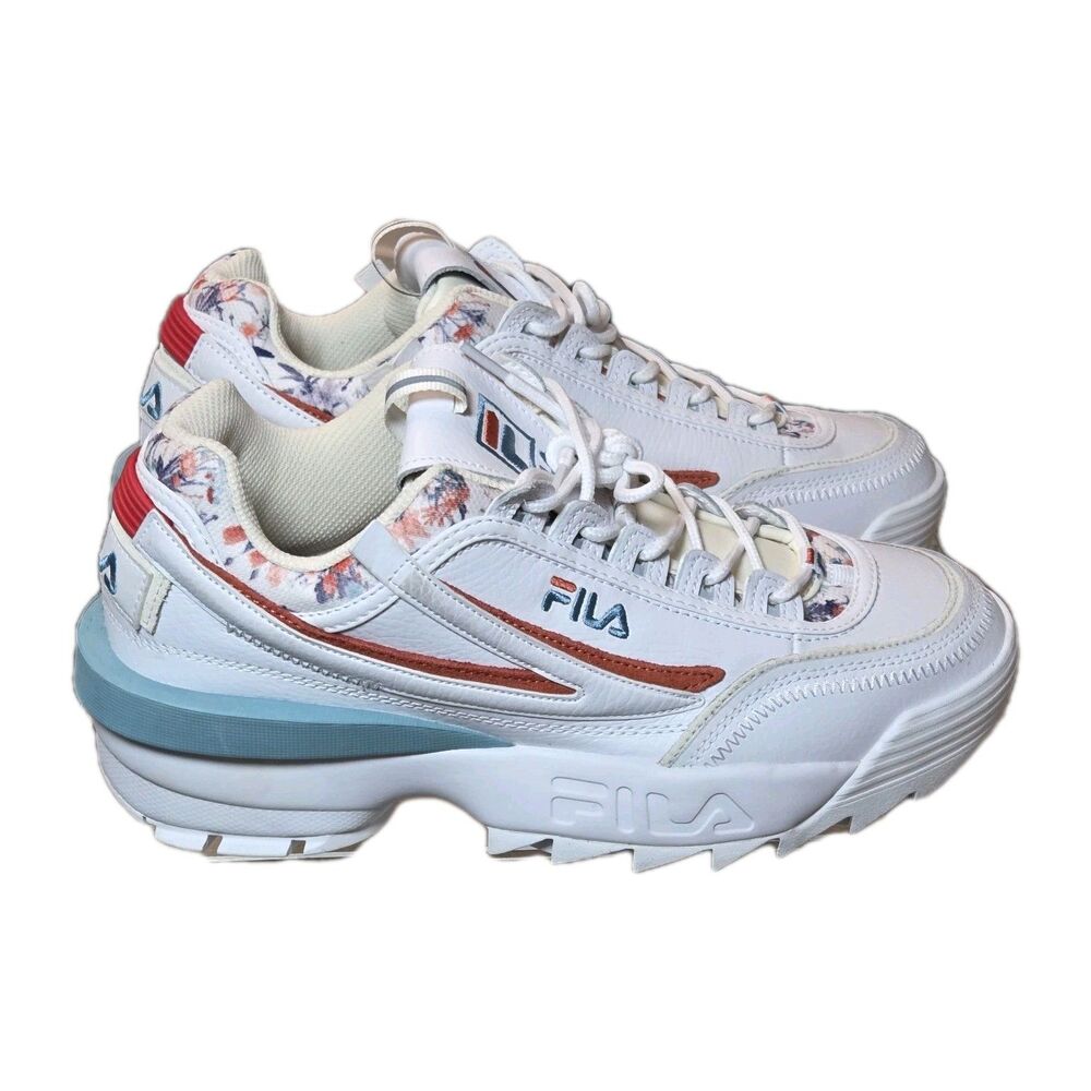 Fila Disruptor II Exp Chunky Retro Lifestyle Sneakers Womens 11 White Floral
